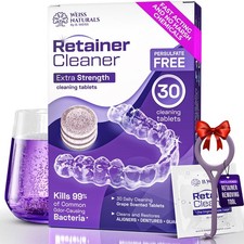 Weiss Naturals Retainer Cleaner Tablets, 30 Count Pack of 1 , Purple