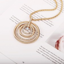 Long Necklace Exaggerated Multi-layer Circle Sweater Chain