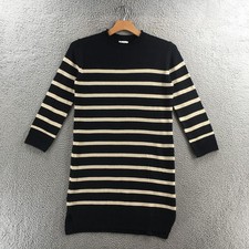Jessica Simpson Sweater Dress Womens S Black Striped Long Sleeve Crew Neck NEW