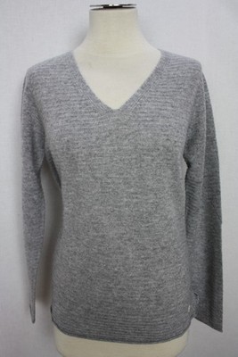 Damen Pullover Oberteil 100% Kaschmir grau Creation L Premium Gr.36/38,Gr.40/42