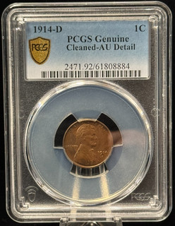 PCGS AU Detail 1914 D United States Lincoln Wheat Cent Coin 1C Key Date 884