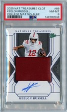 2025 National Treasures Keelon Russell BLUE ROOKIE RC PATCH Auto #'D 30/49 PSA 8