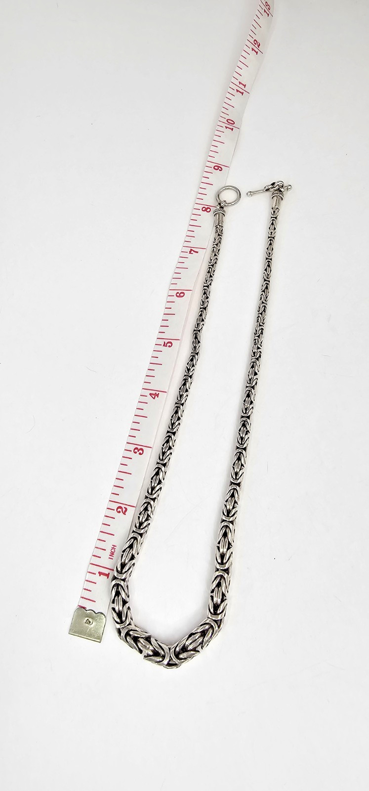 vintage BALI Solid Sterling Silver Byzantine Chai… - image 3