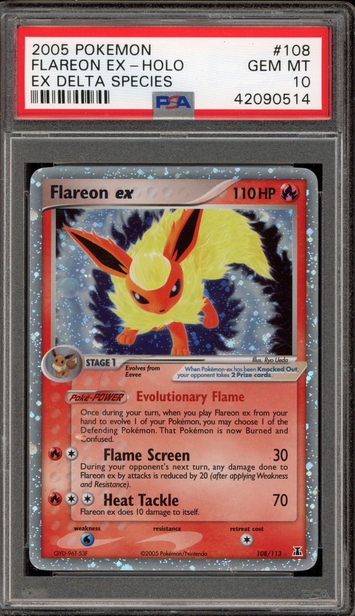 Pokemon Flareon ex EX Delta Species Holo Ultra Rare #108 PSA 10
