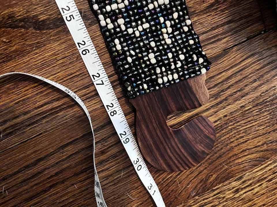 Beaded Belt Stretch Multicolor Large Wooden Clasp Buckle - Image 4 of 4