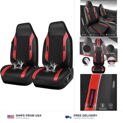 CAR PASS Sporty High Back 3D Oxford Waterproof Car Seat Cover Two Front, Univ...
