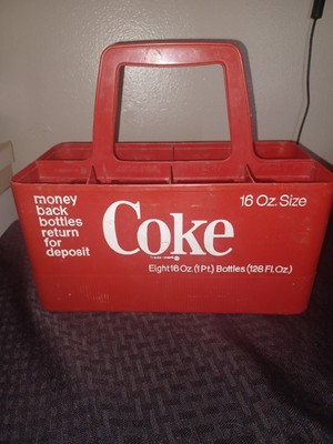 Return for Deposit 16oz Bottles Vintage Coca-Cola 8 Pack Plastic Carrier Crate