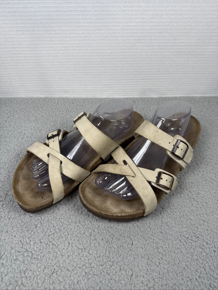 Sandalia Birkenstock Tatami Ajustable Correa Cruzada Beige Mujer Talla 42 EE. UU. 11 Foto 2 de 4