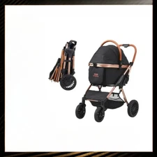 66 Lbs Pet Stroller Foldable Dog Puppy Stroller with Brakes Storage Basket New