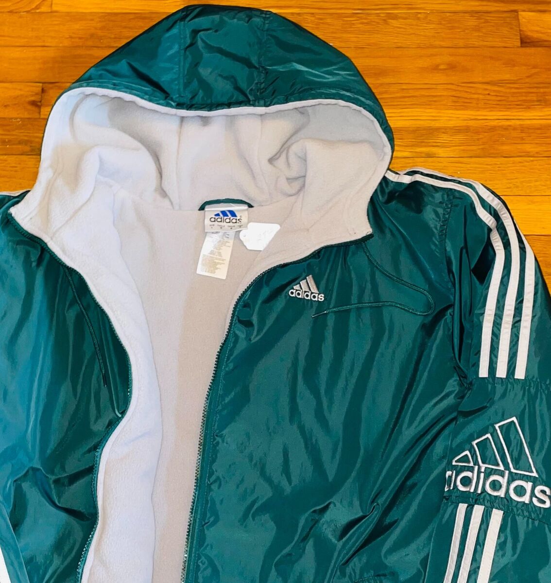Vintage adidas Full Zip Fleece Lined Winter Jacket with Hood Vintage adidas Full Zip Fleece Lined Winter Jacket with Hood