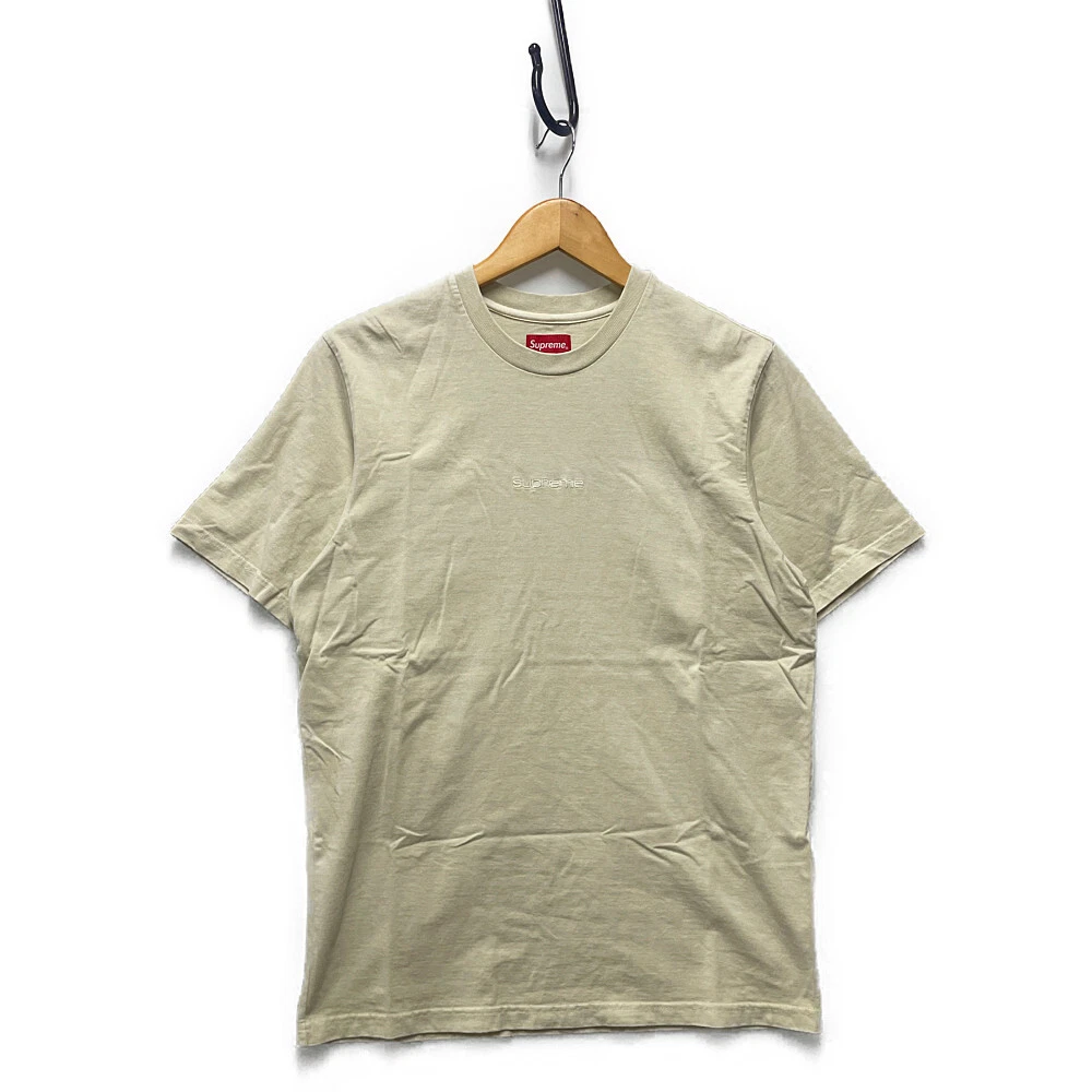 T shirt manches courtes logo brodé SUPREME beige clair S authentique / B4828