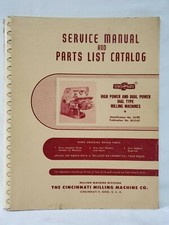 Cincinnati Dial Type Milling Machines Service Manual Parts List Model LA