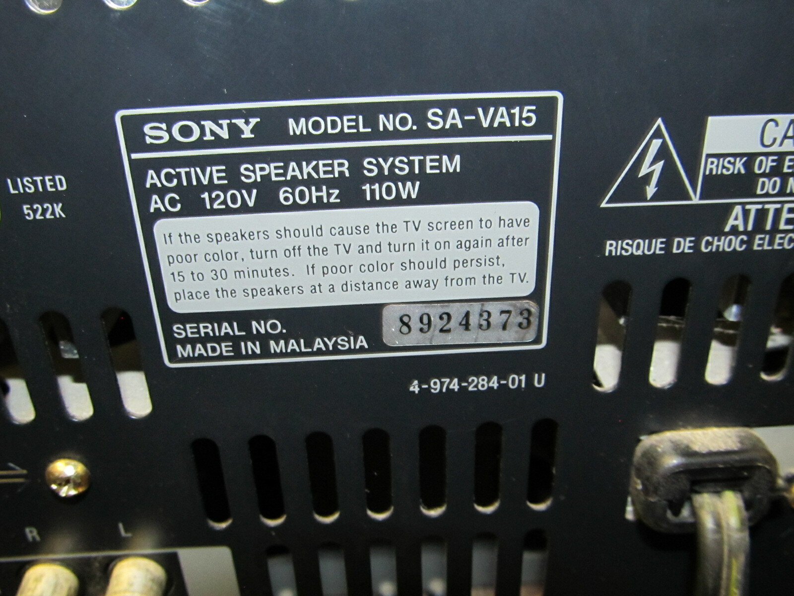 sony sa va15 home theater speakers