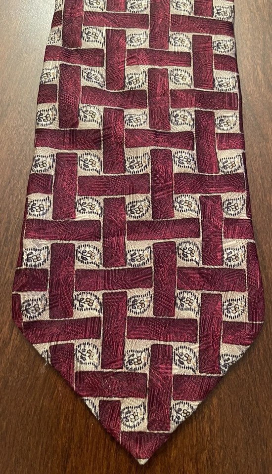 Corbata de cuello para hombre Today’s Man Made In Italy roja 100 % seda hecha a mano para hombre Foto 4 de 4