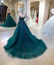 Elegant Long Evening Dresses Spaghetti Strap Beaded Floor Length A-line Gowns