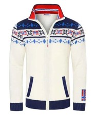 Nebulus Men's Norwegian warm cardigan White with pockets Brand New