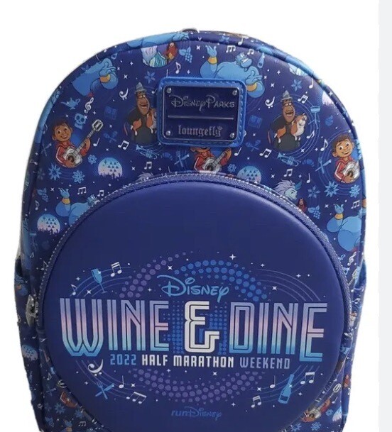 RUN DISNEY 2022 WINE AND DINE LOUNGEFLY MINI BACKPACK - NWT  display picture 1