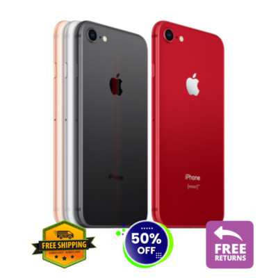 Apple iPhone 8 Unlocked: 64GB/128GB/256GB - Red, Gold, Silver - Verizon/T-Mobil