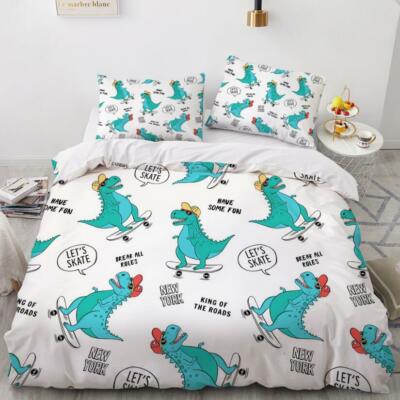 3D Dinosaurierhut ZHUC1343 Bett Kissenbezüge Decke Bettdecke Abdeckung Set