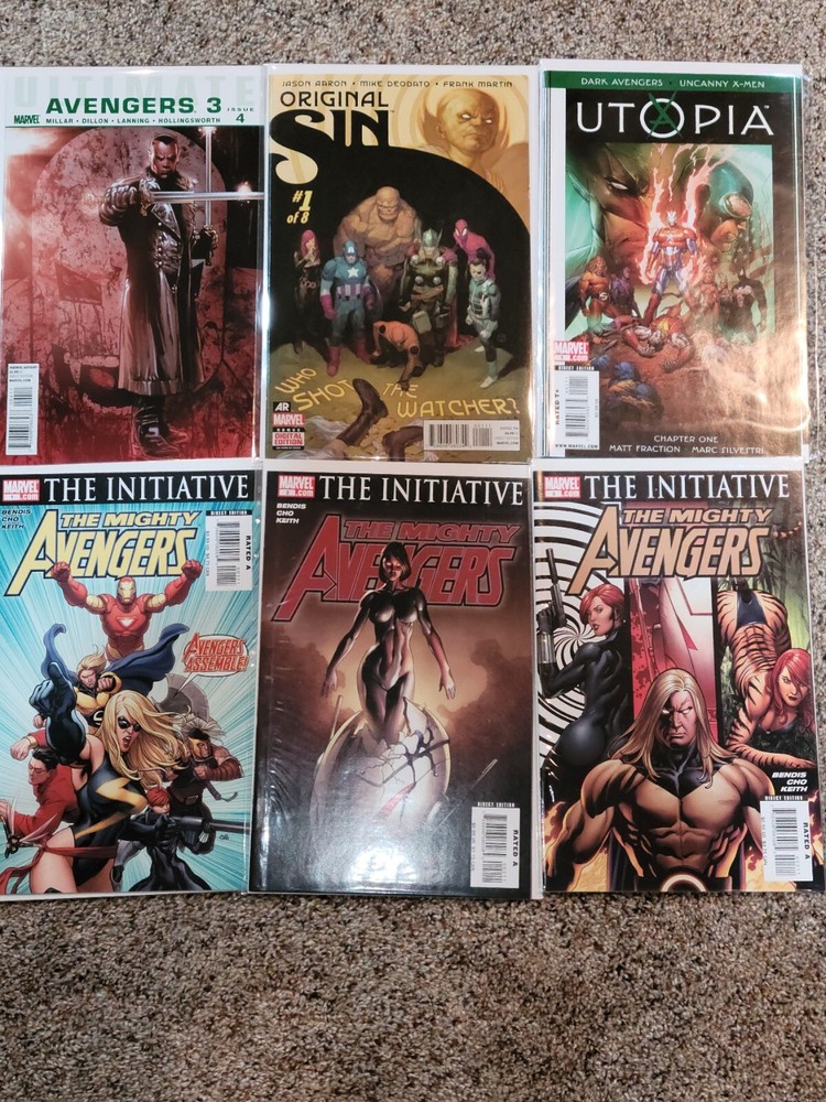 Avengers Comic Lot(6) Mighty Avengers, Utopia, Original Sin, Ultimate Avengers