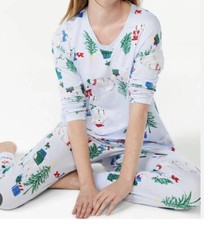 XMAS JOYSPUN WOMEN'S LONG SLEEVE SLEEP TOP  JOGGER PAJAMAS SET 3X
