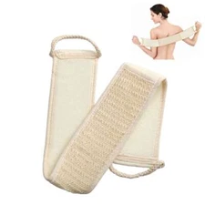 Back Scrubber Bath Shower Strap Loofah Spa Skin Brush Sponge Body Exfoliating