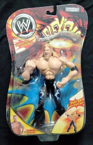 WWE CHRIS JERICHO 2003 Flex'ems Wrestling BLACK TIGHTS Jakks Action Figure FOZZY - Picture 2 of 24