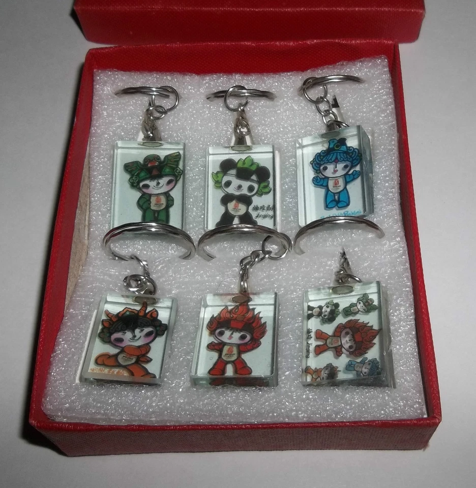Beijing 2008 Olympics Mascots 6 Keychain Boxed Set - RARE SET - Image 3 of 4