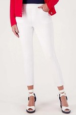 Belle by Kim Gravel Regular Ponte 5 Pocket Slim Cropped Pant White