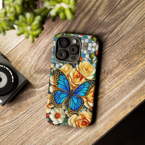 Blue Tough Case Butterfly Stained Glass Style iphone 16 15 14 13 S24 S23 S22 - 第 44/239 張圖片