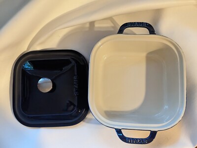Staub Ceramic Square Covered Baking Dish Dark Blue 9 X 9 In