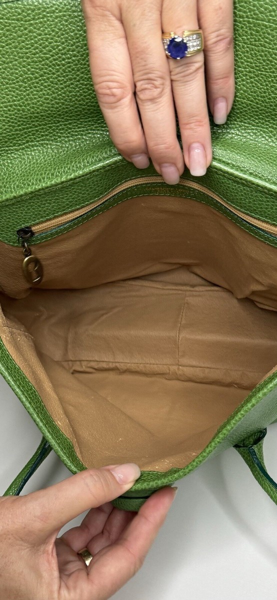 GIANFRANCO LOTTI FIRENZE Luxury Green Leather Bag Made In