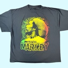 Vintage 2006 Bob Marley Zion Rootswear Rasta Portrait T Shirt 2XL Made USA