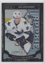 2015-16 O-Pee-Chee Platinum Marquee Rookies Black Ice 21/99 Nikolay Goldobin 1o3
