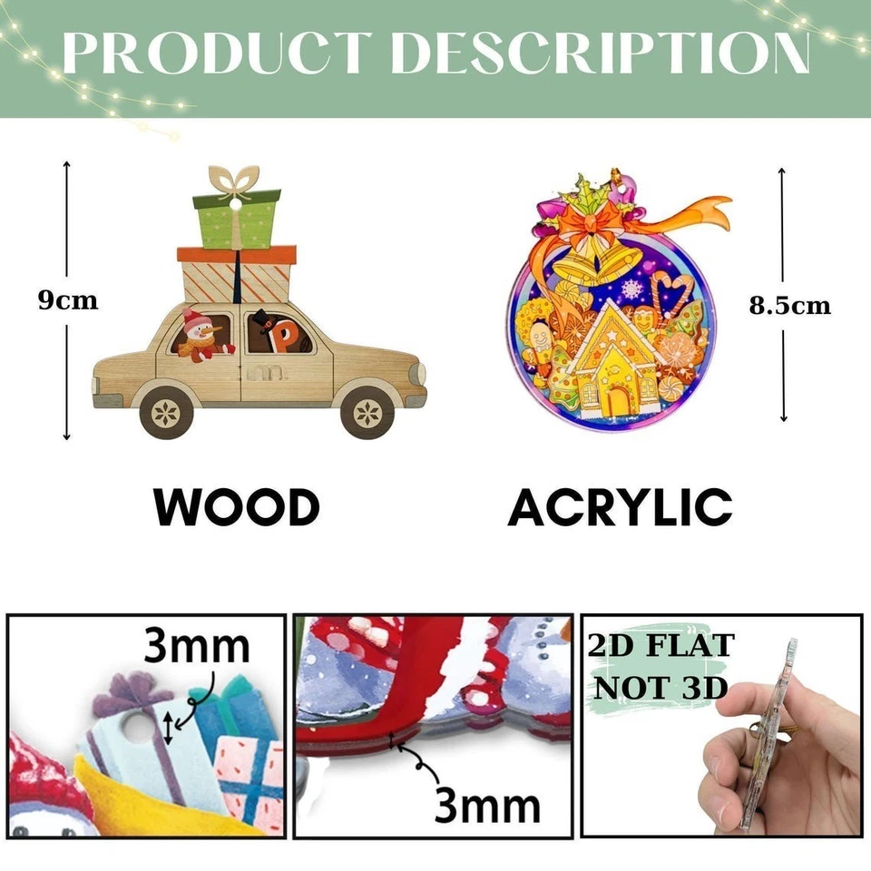 Enfeite de Natal plano 2D casal impertinente personalizado, engraçado I F*cking Love You presente - Imagem 3 de 4
