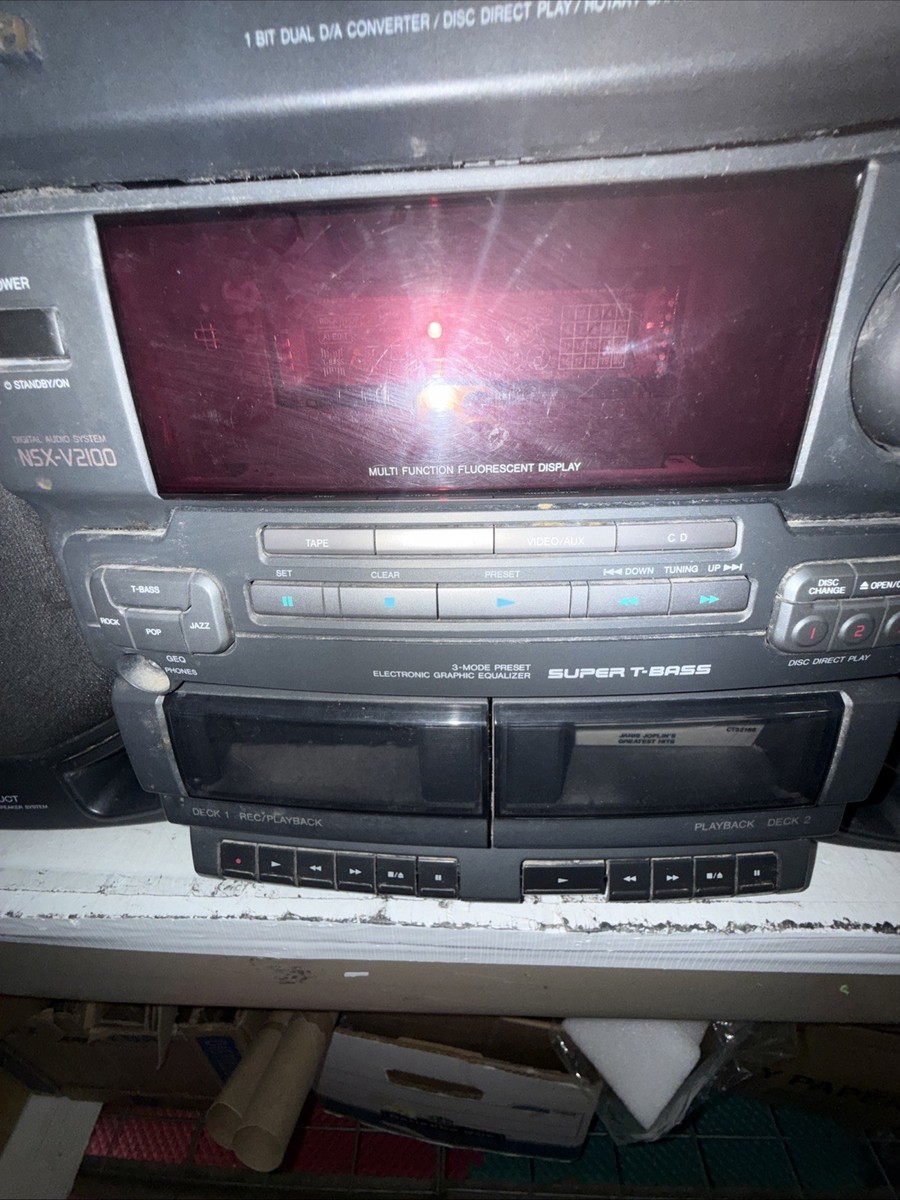 AIWA 3-CD Stereo CX-NV2100U 1997 with Speakers CD WON'T OPEN PARTS