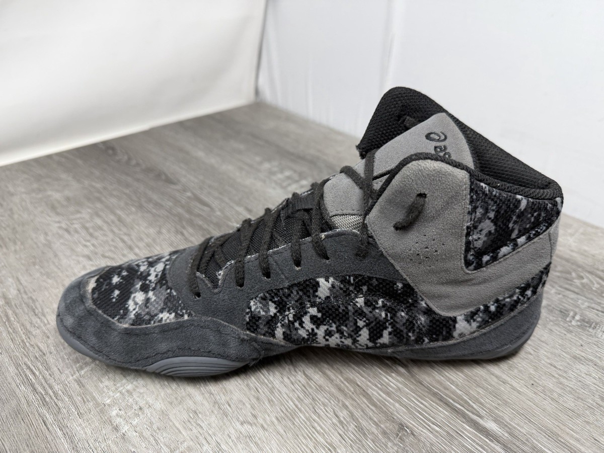 Asics Snapdown Wrestling Shoes Combat MMA Suede Black Camo 