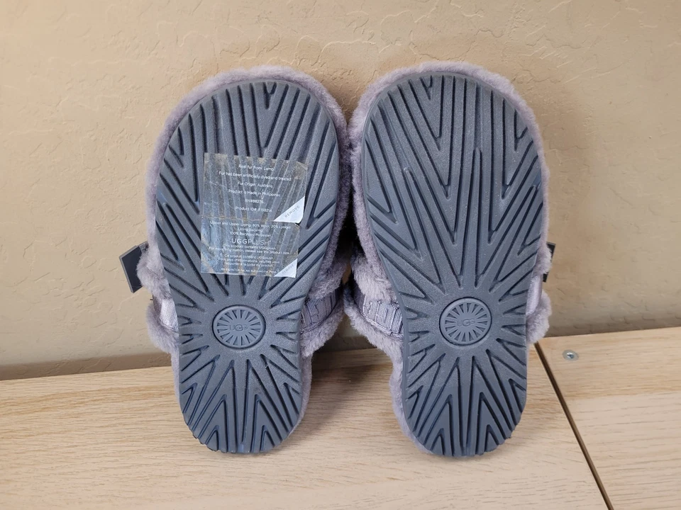 UGG Fluff It Slide Slip On Slipper House 鞋 灰色 1118150 女式 7 码 — 第 4/4 张图片
