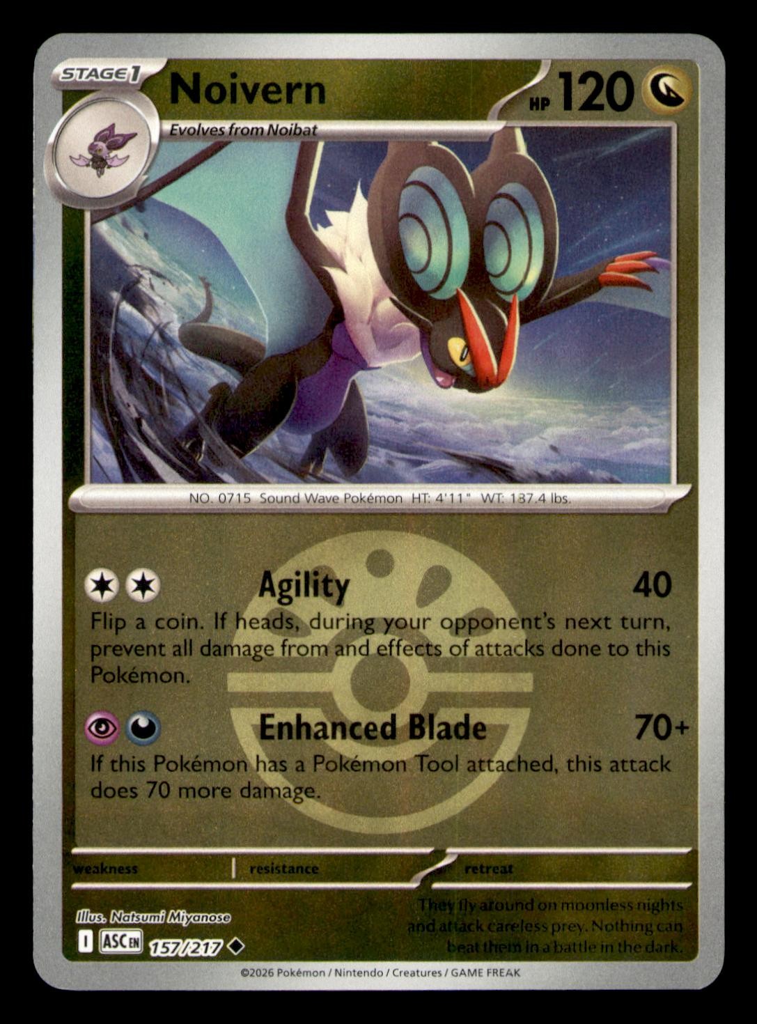 Noivern (Friend Ball) 157/217 Uncommon Ascended Heroes Pokemon Reverse Holo NM