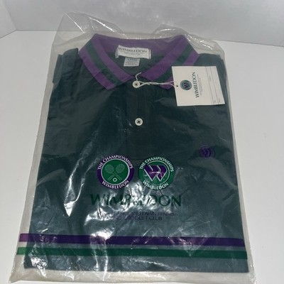 Wimbledon Lawn Tennis Polo Shirt Mens Large Green Championships England