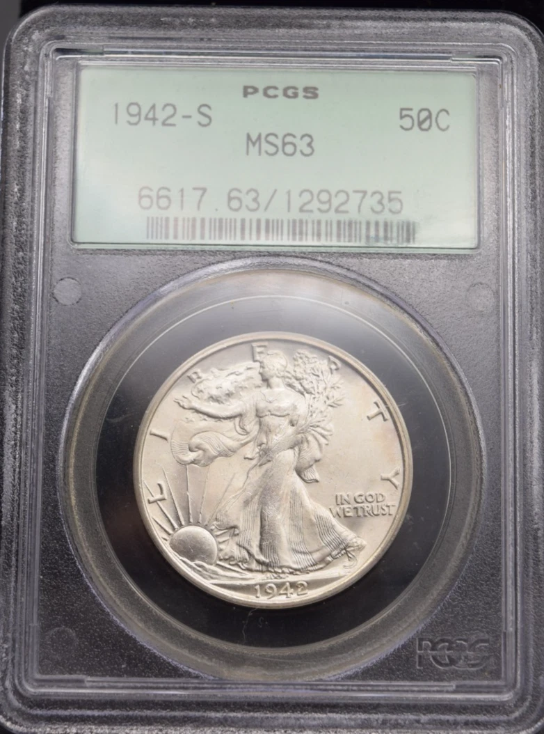 MS 63 Graded 1942 Year Liberty Walking Half Dollars (1916-1947