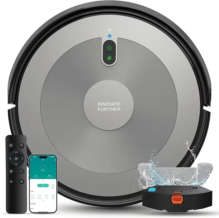 Robot Vacuum and Mop, Robotic Vacuum Cleaner, 4000Pa Max Suction, Tangle Free