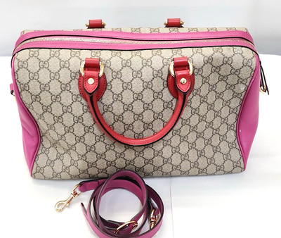 Gucci GG Supreme Boston Bag Canvas Red/Pink bag