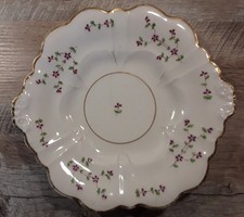 Antiker Teller - Bl&uuml;mchen-Motiv - Goldrand - Biedermeier?