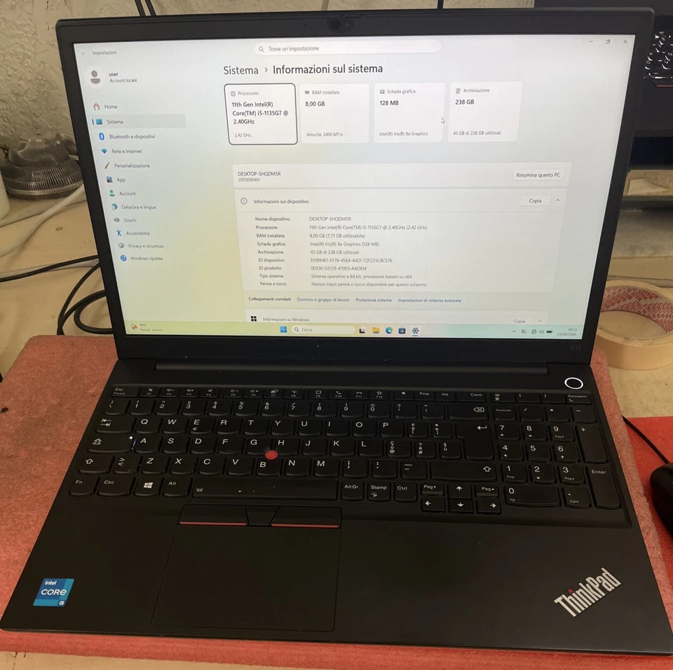 Lenovo ThinkPad E15 G2 · i5-1135G7 · 8GB · 256GB, foto 1 di 3