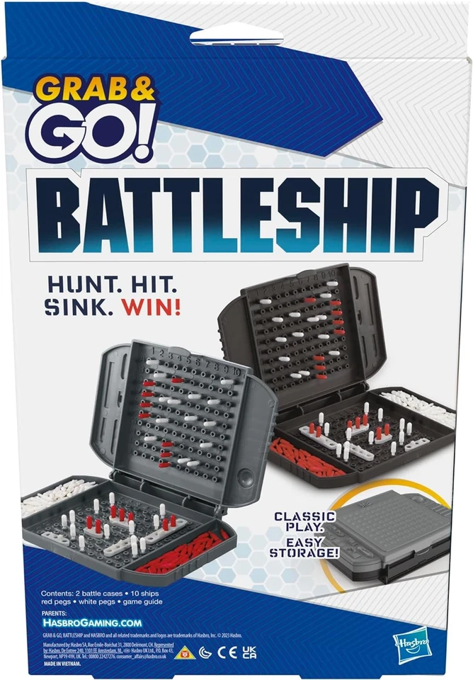 Hasbro Gaming Battleship Grab and Go Game, Portable Game for 2 Players, Travel G - Image 3 of 4