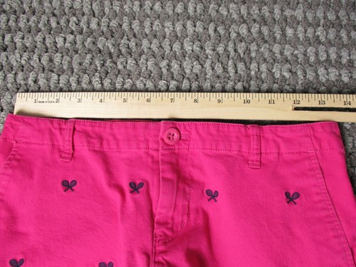 Ralph Lauren Girls Shorts 16 Large Pink Embroidered Tennis Rackets Classic Chino - Picture 7 of 14