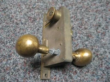 Antique Russwin lock (no key) with lock knobs etc