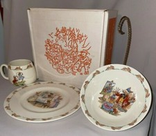 Vtg Royal Doulton  Bunnykins  Bone China Plate, Bowl, Mug Set of 3 Orig. Box