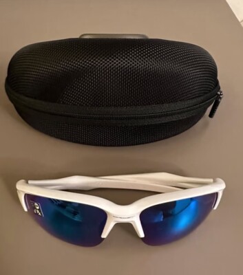 Oakley Flak Beta Sonnenbrille Weiß Matt/Saphirblau Iridium OO9363-15